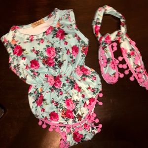 CATPAPA Baby Girl Romper/Jumpsuit with Matching Headband Size 12 Months